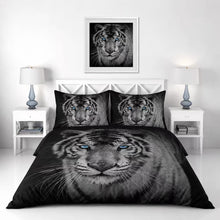 Load image into Gallery viewer, White Tiger Quilt Doona Duvet Cover Pillow Case Set
