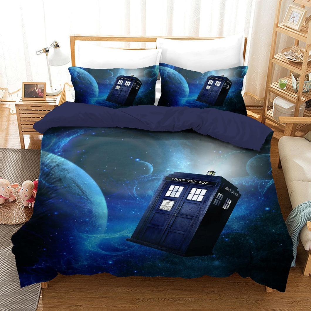 Doctor Who Dr Quilt Doona Duvet Cover Pillow Case Set