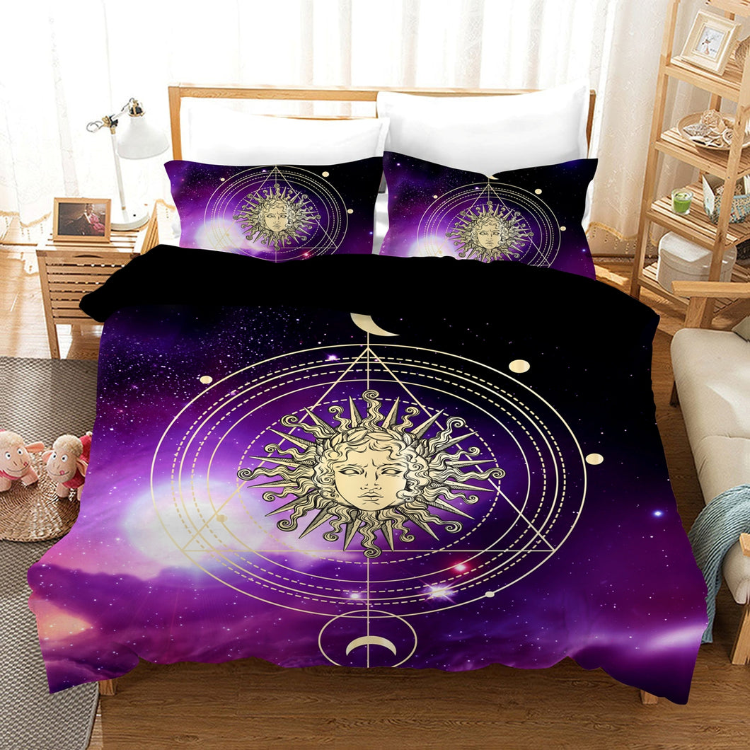 Galaxy Medusa Quilt Doona Duvet Cover Pillow Case Set