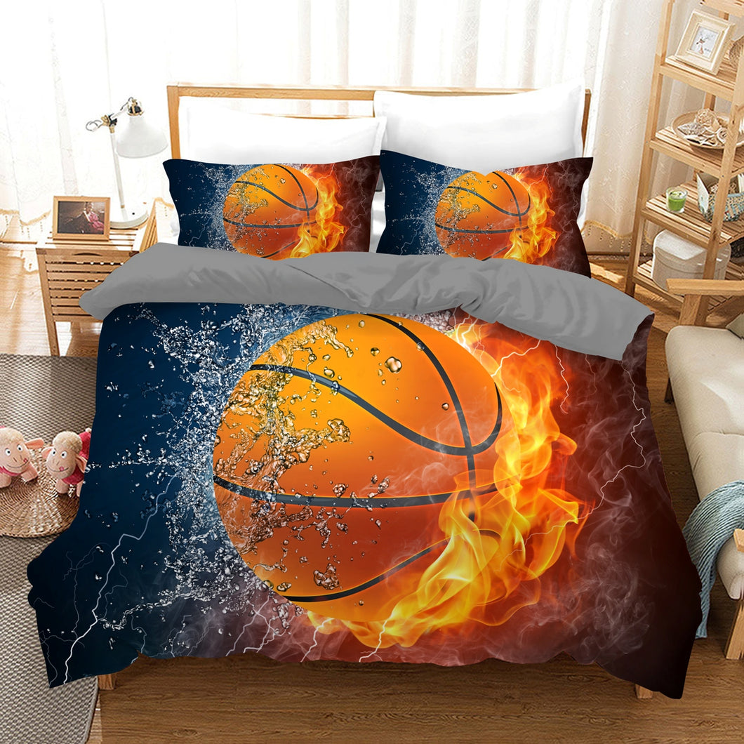 Basketball Quilt Doona Duvet Cover Pillow Case Set