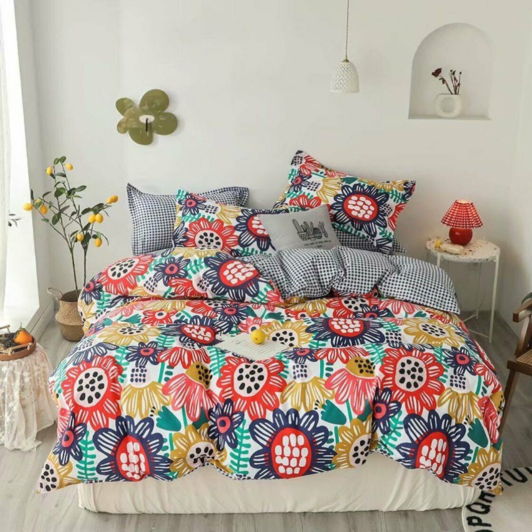 Sunflower Quilt Doona Duvet Cover Pillow Case Set