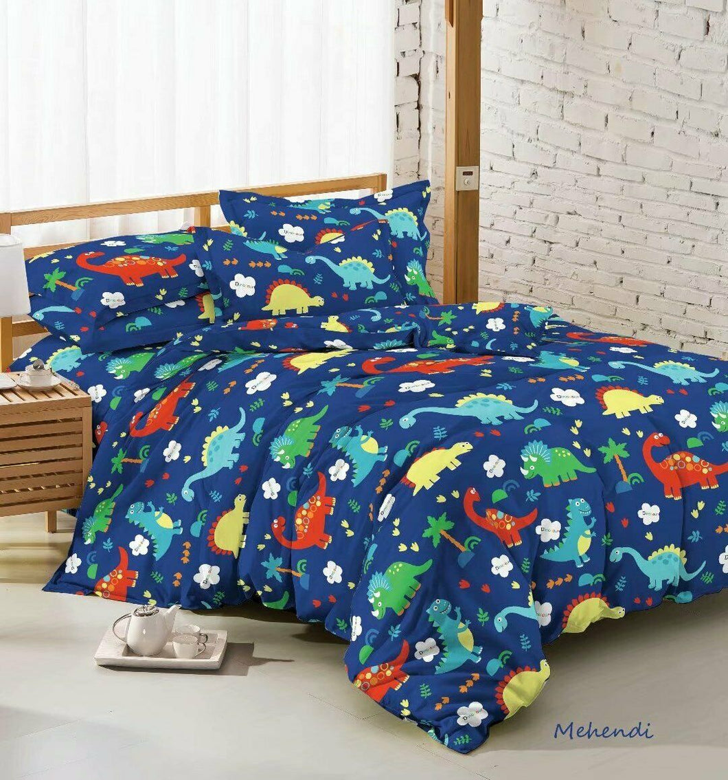 Dinosaurs B (Blue) Quilt Doona Duvet Cover Pillow Case Set