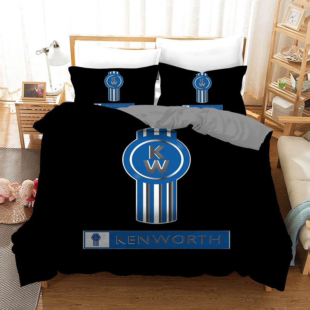 Blue Kenworth Quilt Doona Duvet Cover Pillow Case Set