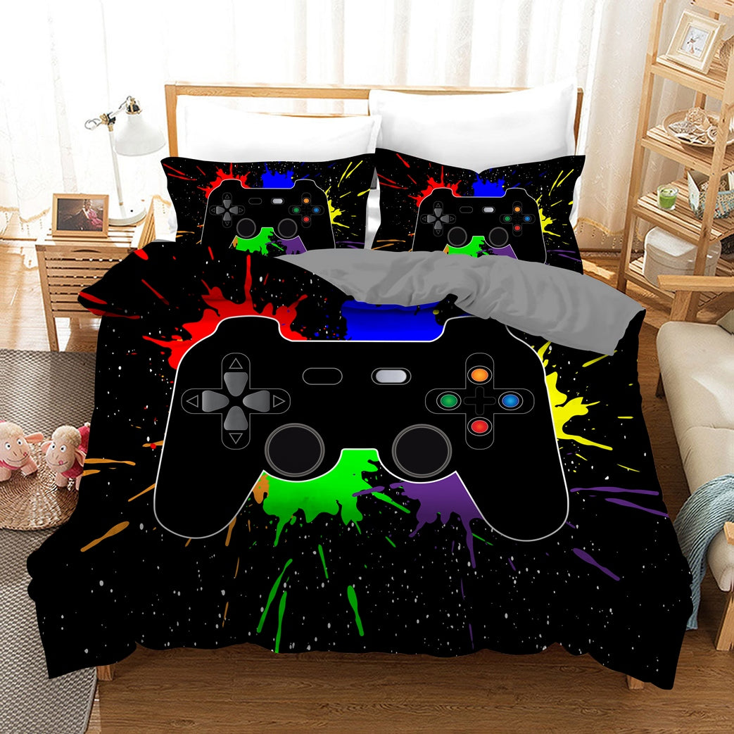 PS Game Controller Quilt Doona Duvet Cover Pillow Case Set
