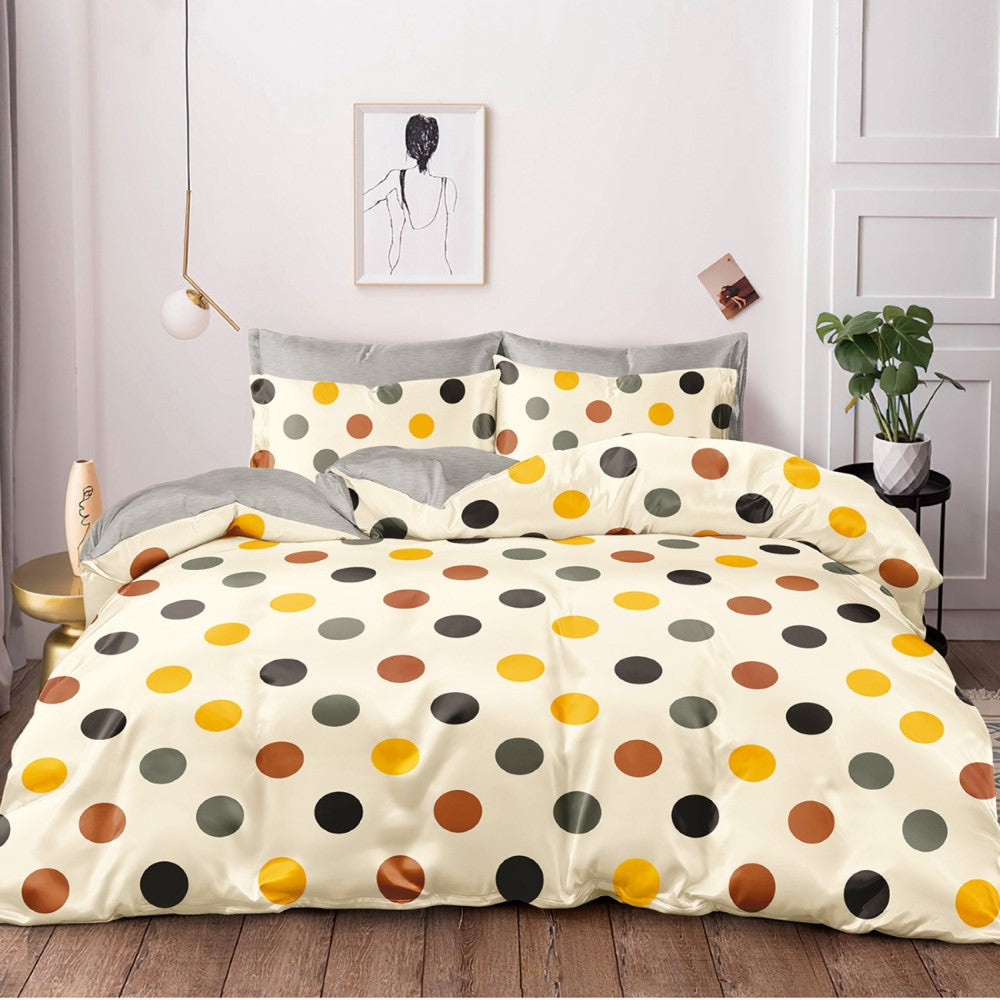 Dot Pattern Quilt Doona Duvet Cover Pillow Case Set