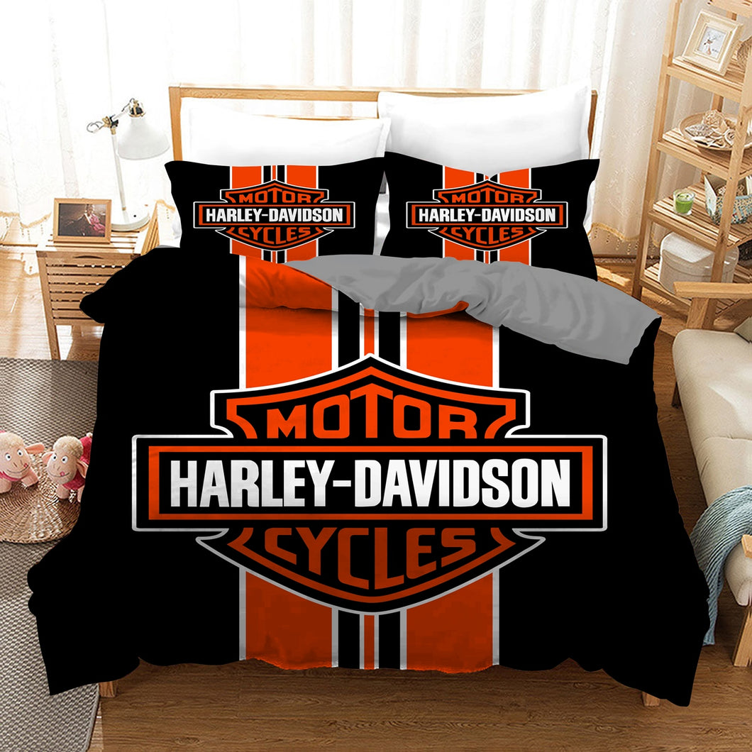 Harley Davidson Quilt Doona Duvet Cover Pillow Case Set