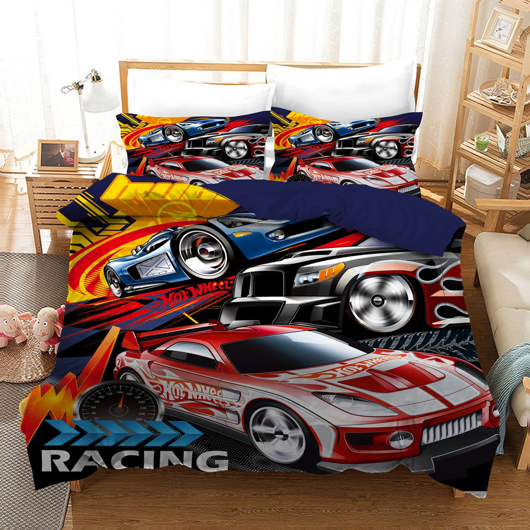 Toy Race Cars Quilt Doona Duvet Cover Pillow Case Set