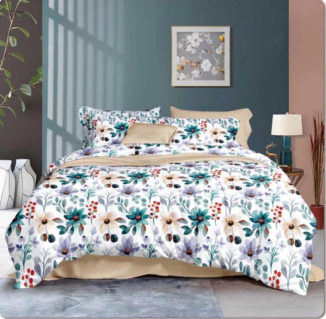 Scattering Flowers Quilt Doona Duvet Cover Pillow Case Set