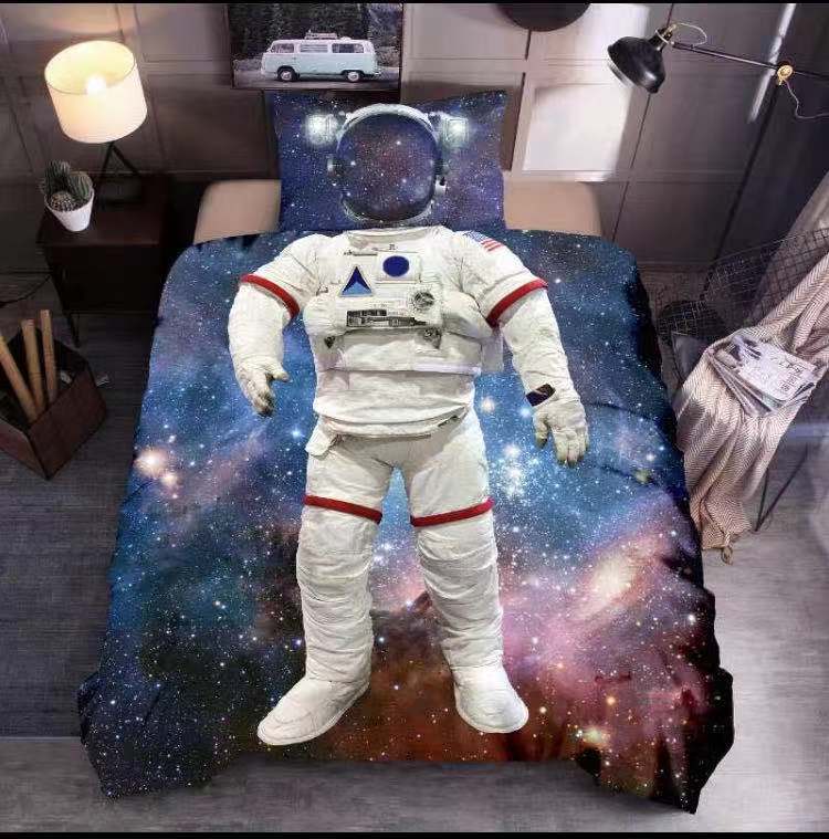 Galaxy Space Man Astronaut Quilt Doona Duvet Cover Pillow Case Set