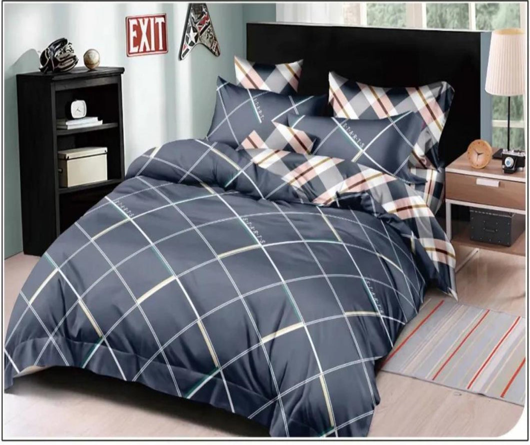 Diagonal Grid Quilt Doona Duvet Cover Pillow Case Set