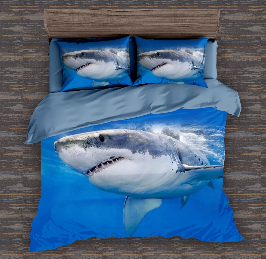 Shark Quilt Doona Duvet Cover Pillow Case Set