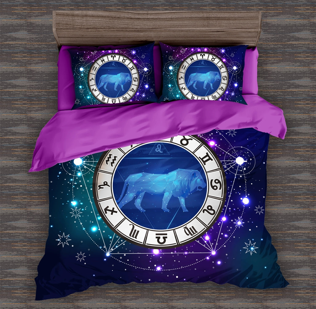 Constellation Leo (Lion) Quilt Doona Duvet Cover Pillow Case Set