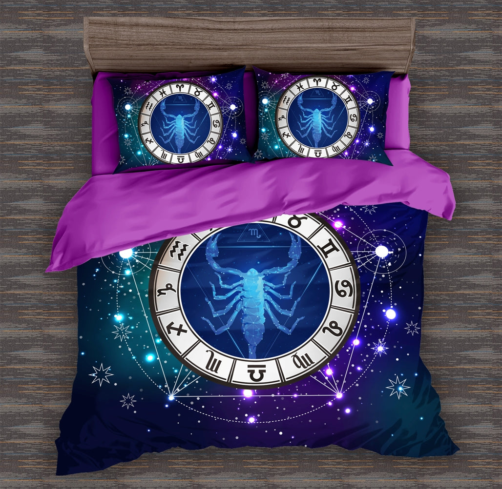 Constellation Scorpio (Scorpion) Quilt Doona Duvet Cover Pillow Case Set