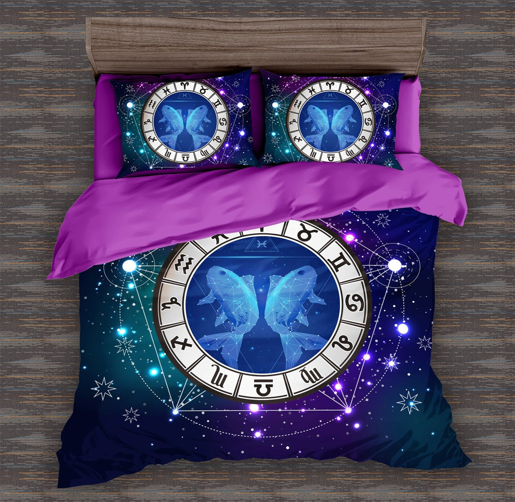 Constellation Pisces (Fish) Quilt Doona Duvet Cover Pillow Case Set